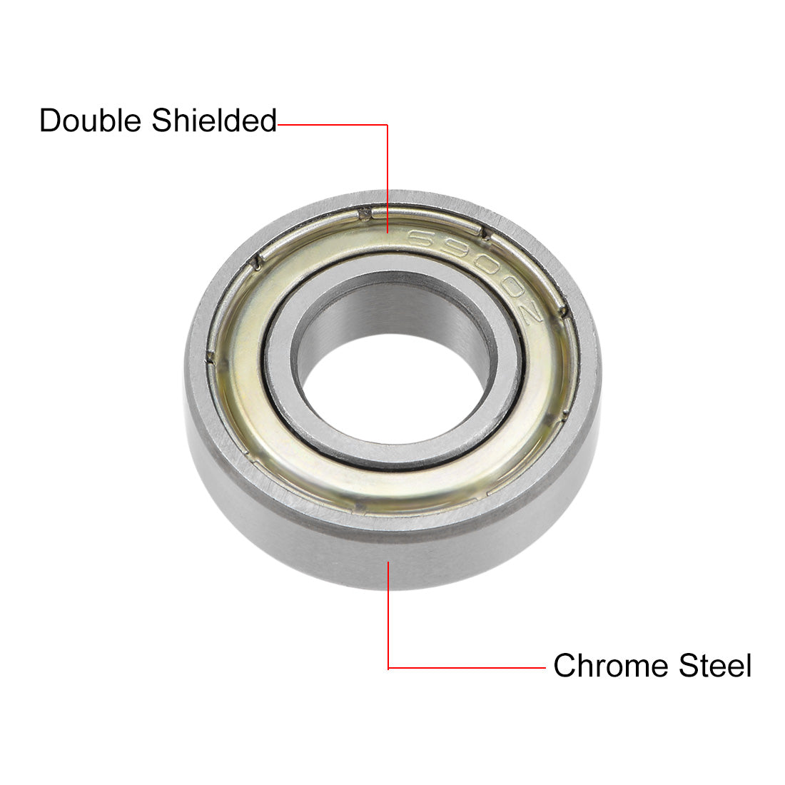 uxcell Uxcell Deep Groove Ball Bearings Metric Double Shield Chrome Steel ABEC1 Z1