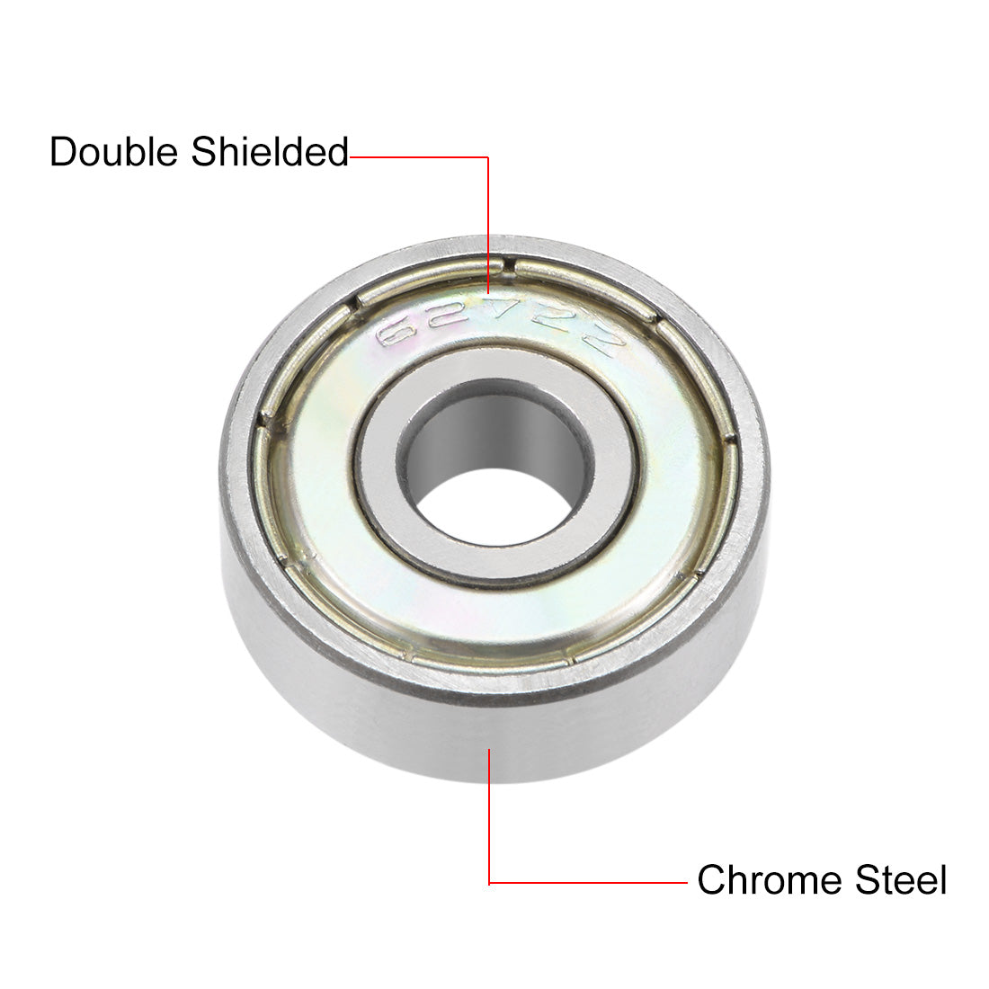 uxcell Uxcell Deep Groove Ball Bearing Metric Double Shielded Chrome Steel ABEC1 Z1 Level