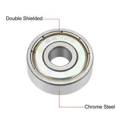 Harfington Uxcell Deep Groove Ball Bearing Metric Double Shielded Chrome Steel ABEC1 Z1 Level