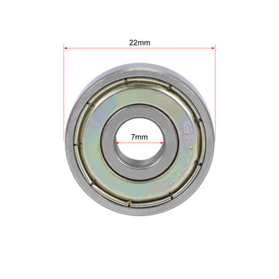 Harfington Uxcell Deep Groove Ball Bearing Metric Double Shielded Chrome Steel ABEC1 Z1 Level