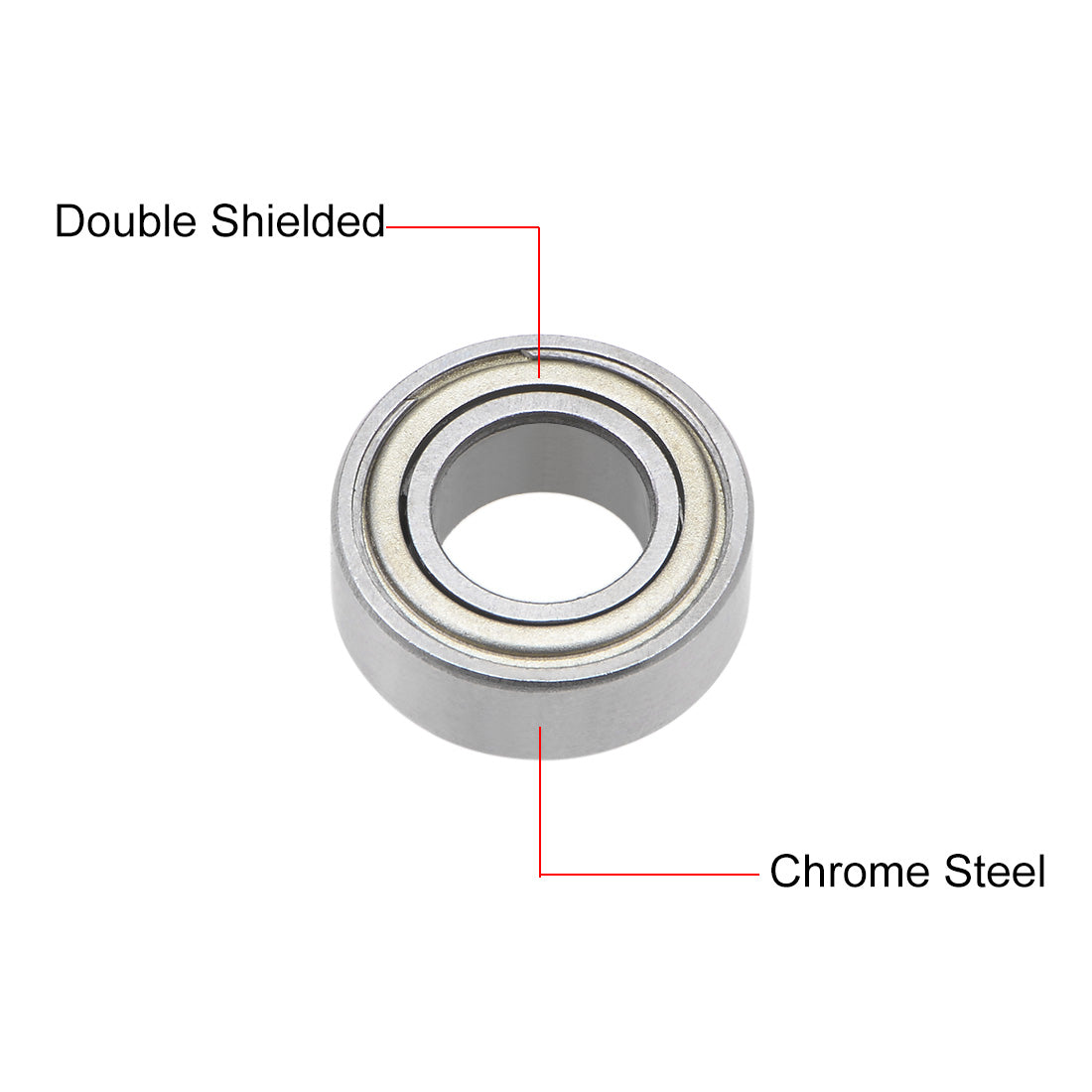 uxcell Uxcell Deep Groove Ball Bearing Metric Double Shielded Chrome Steel ABEC1 Z1 Level