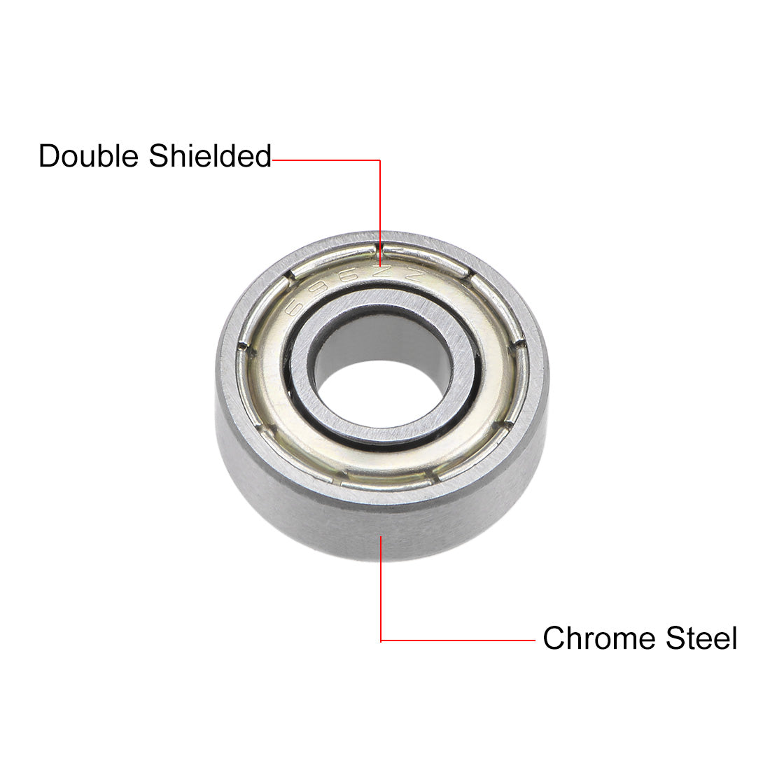 uxcell Uxcell Deep Groove Ball Bearings Metric Double Shielded Chrome Steel ABEC1 Z1