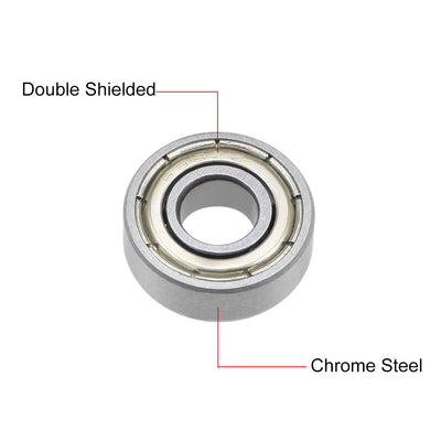 Harfington Uxcell Deep Groove Ball Bearings Metric Double Shielded Chrome Steel ABEC1 Z1