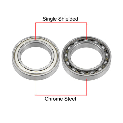 Harfington Uxcell Deep Groove Ball Bearings Thin Section Single Shielded Chrome Steel