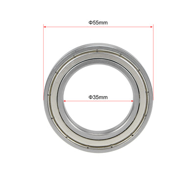 Harfington Uxcell Deep Groove Ball Bearings Thin Section Single Shielded Chrome Steel