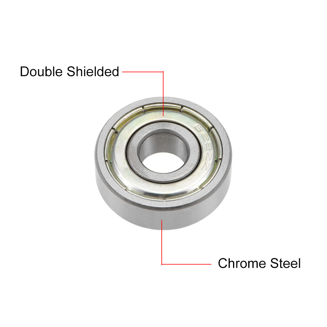 uxcell Uxcell Deep Groove Ball Bearings Metric Double Shield Chrome Steel ABEC1 Z1