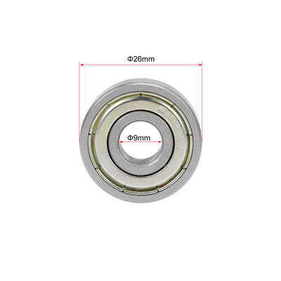 Harfington Uxcell Deep Groove Ball Bearings Metric Double Shield Chrome Steel ABEC1 Z1