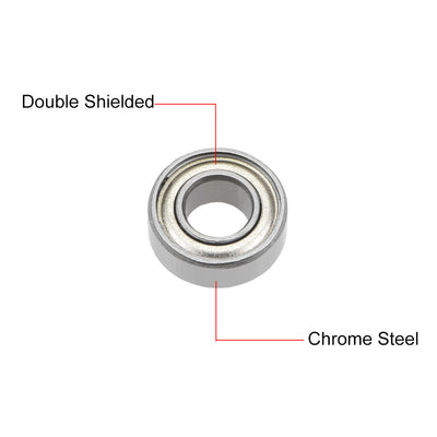 Harfington Uxcell Deep Groove Ball Bearings Metric Double Shield Chrome Steel P0 Z1