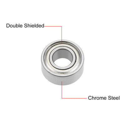 Harfington Uxcell Deep Groove Ball Bearings Metric Double Shielded Chrome Steel ABEC1 Z1