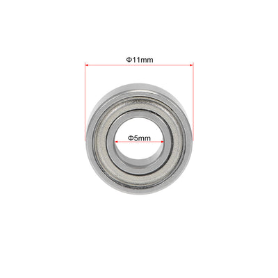 Harfington Uxcell Deep Groove Ball Bearings Metric Double Shielded Chrome Steel ABEC1 Z1