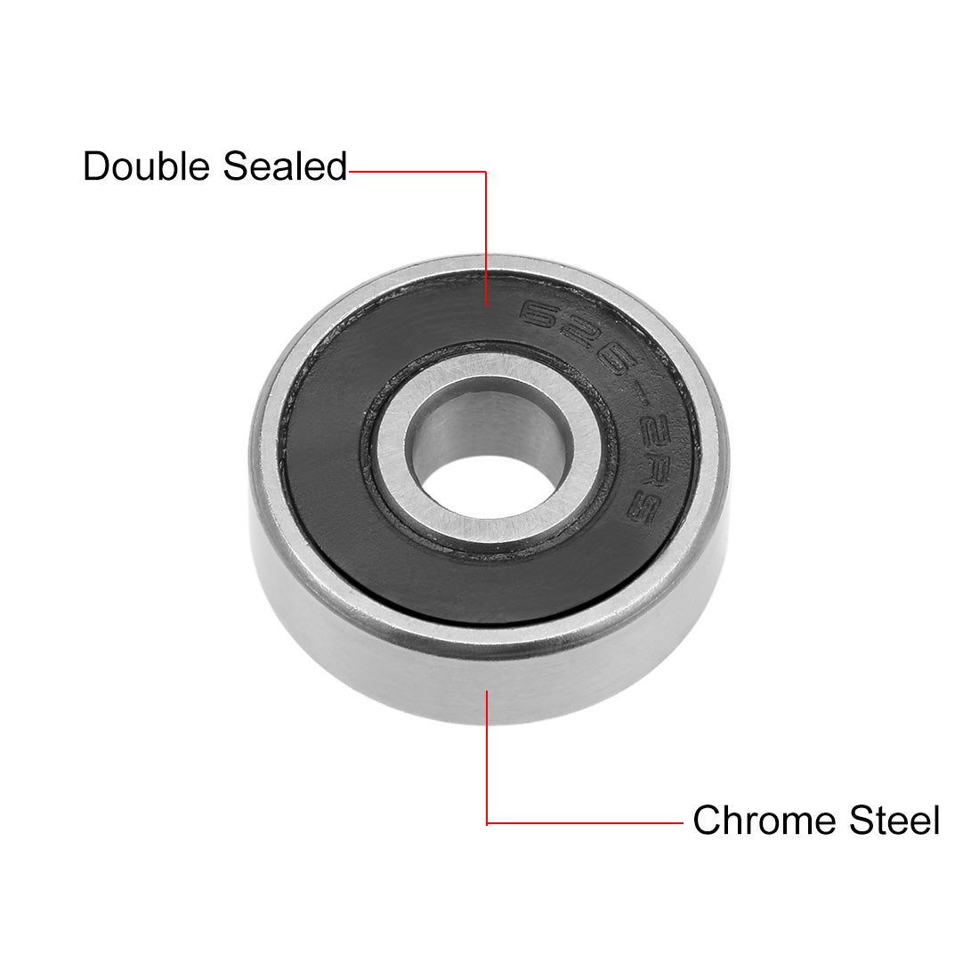 uxcell Uxcell Deep Groove Ball Bearings  Metric Double Sealed Chrome Steel ABEC1 Z2