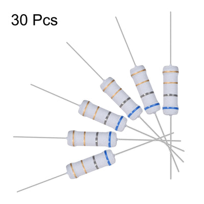 Harfington Uxcell 30pcs 2W 2 Watt Metal Oxide Film Resistor Axile Lead 6.8 Ohm ±5% Tolerance