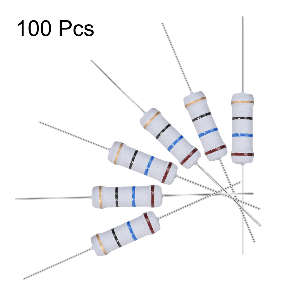 uxcell Uxcell 100pcs 2W 2 Watt Metal Oxide Film Resistor Axile Lead 16 Ohm ±5% Tolerance