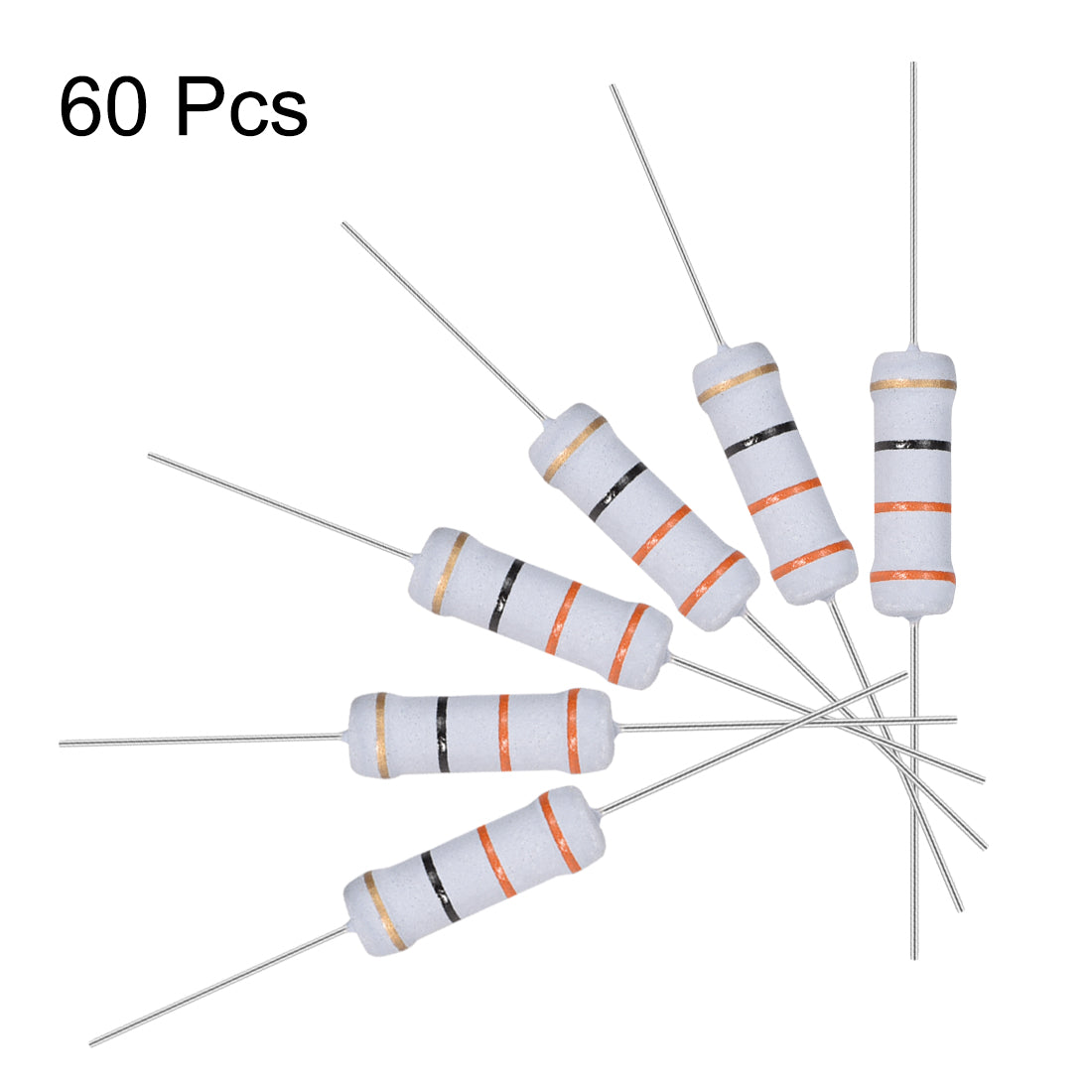 uxcell Uxcell 60pcs 2W 2 Watt Metal Oxide Film Resistor Axile Lead 33 Ohm ±5% Tolerance