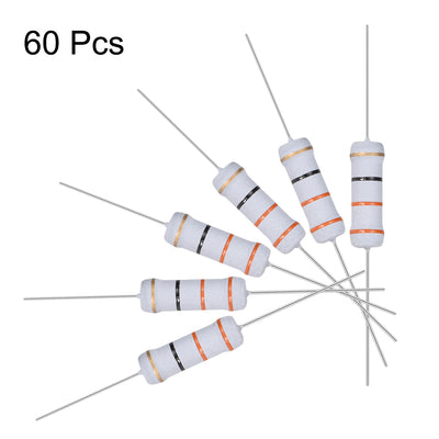 Harfington Uxcell 60pcs 2W 2 Watt Metal Oxide Film Resistor Axile Lead 33 Ohm ±5% Tolerance