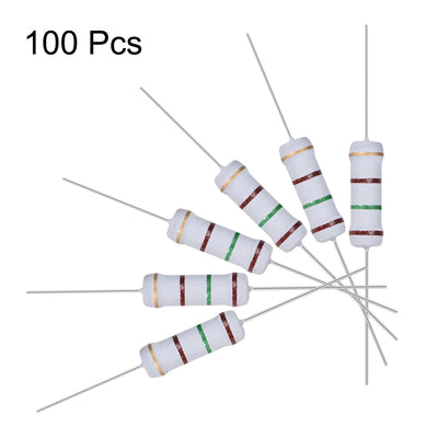 Harfington Uxcell 100pcs 2W 2 Watt Metal Oxide Film Resistor Axile Lead 150 Ohm ±5% Tolerance