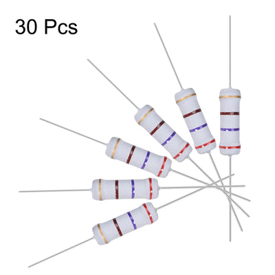 Harfington Uxcell 30pcs 2W 2 Watt Metal Oxide Film Resistor Axile Lead 270 Ohm ±5% Tolerance