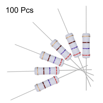 Harfington Uxcell 100pcs 2W 2 Watt Metal Oxide Film Resistor Axile Lead 270 Ohm ±5% Tolerance