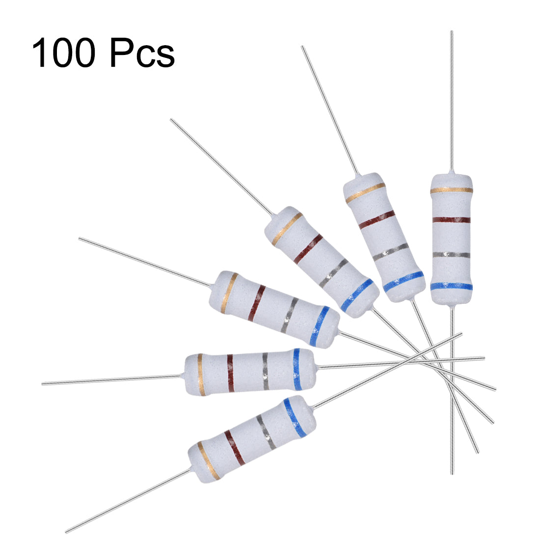 uxcell Uxcell 100pcs 2W 2 Watt Metal Oxide Film Resistor Axile Lead 680 Ohm ±5% Tolerance