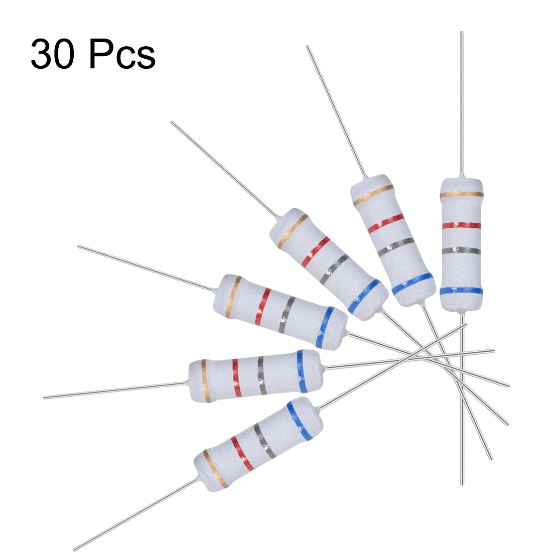 uxcell Uxcell 30pcs 2W 2 Watt Metal Oxide Film Resistor Axile Lead 6.8K Ohm ±5% Tolerance