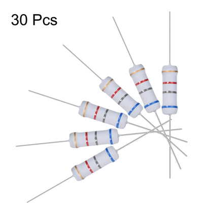 Harfington Uxcell 30pcs 2W 2 Watt Metal Oxide Film Resistor Axile Lead 6.8K Ohm ±5% Tolerance