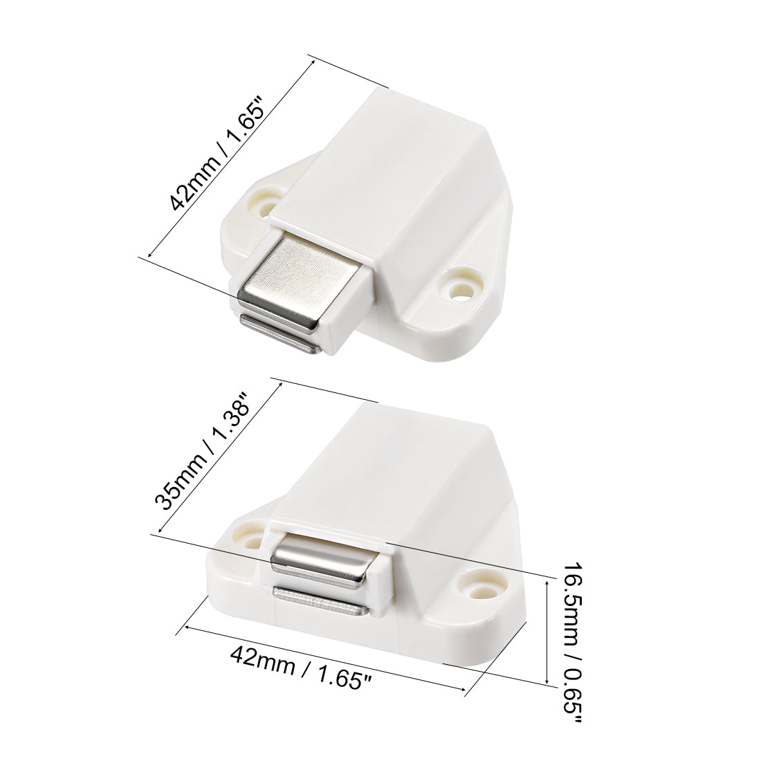 uxcell Uxcell Touch Magnetic Latches Press Catch Latch for Cabinet Door Cupboard White 4pcs