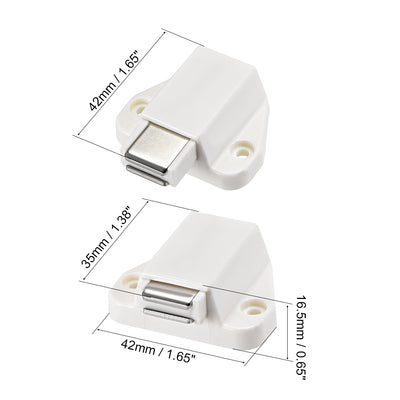 Harfington Uxcell Touch Magnetic Latches Press Catch Latch for Cabinet Door Cupboard White 4pcs