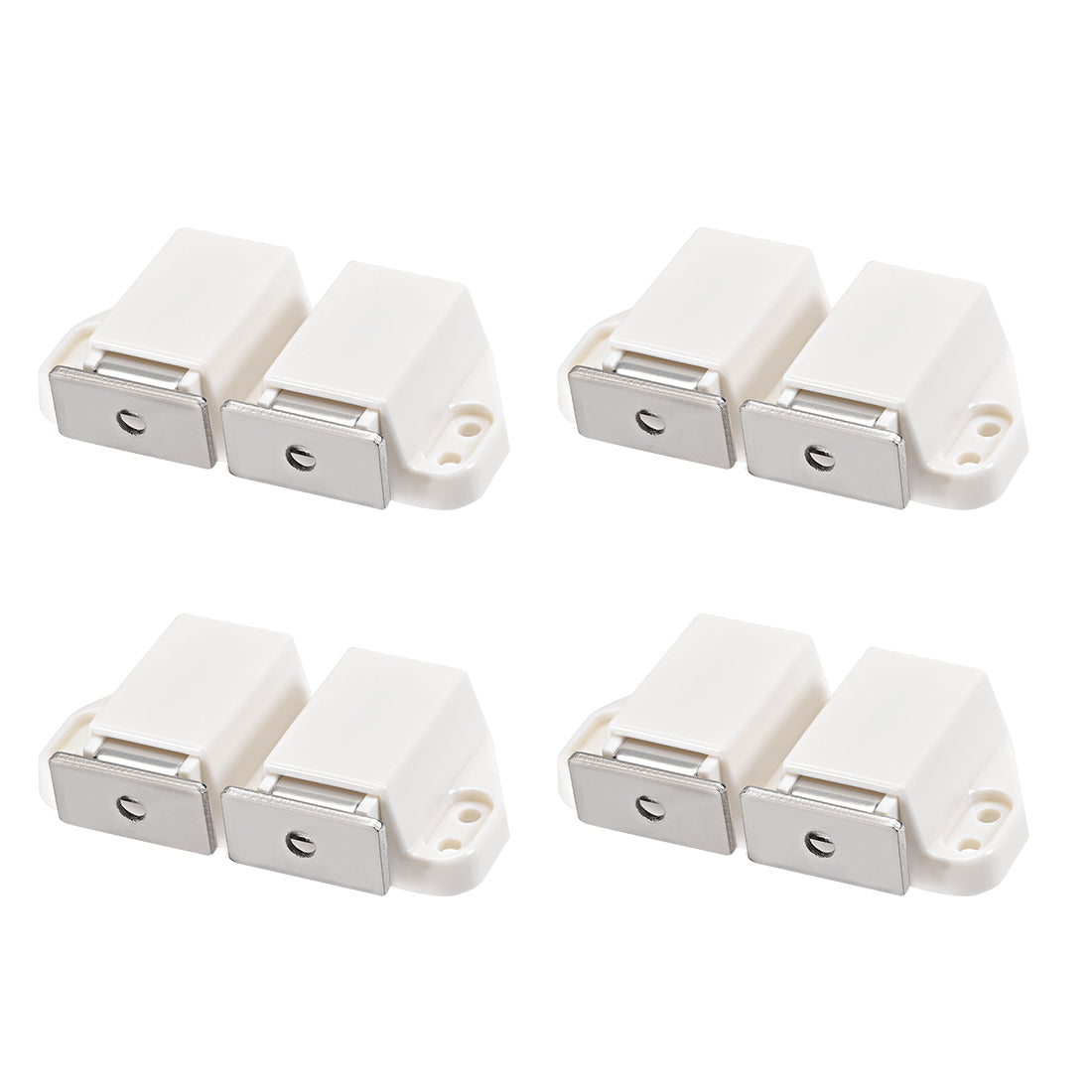 uxcell Uxcell Double Touch Catch Magnetic Latch for Cabinet Door Cupboard White 4pcs