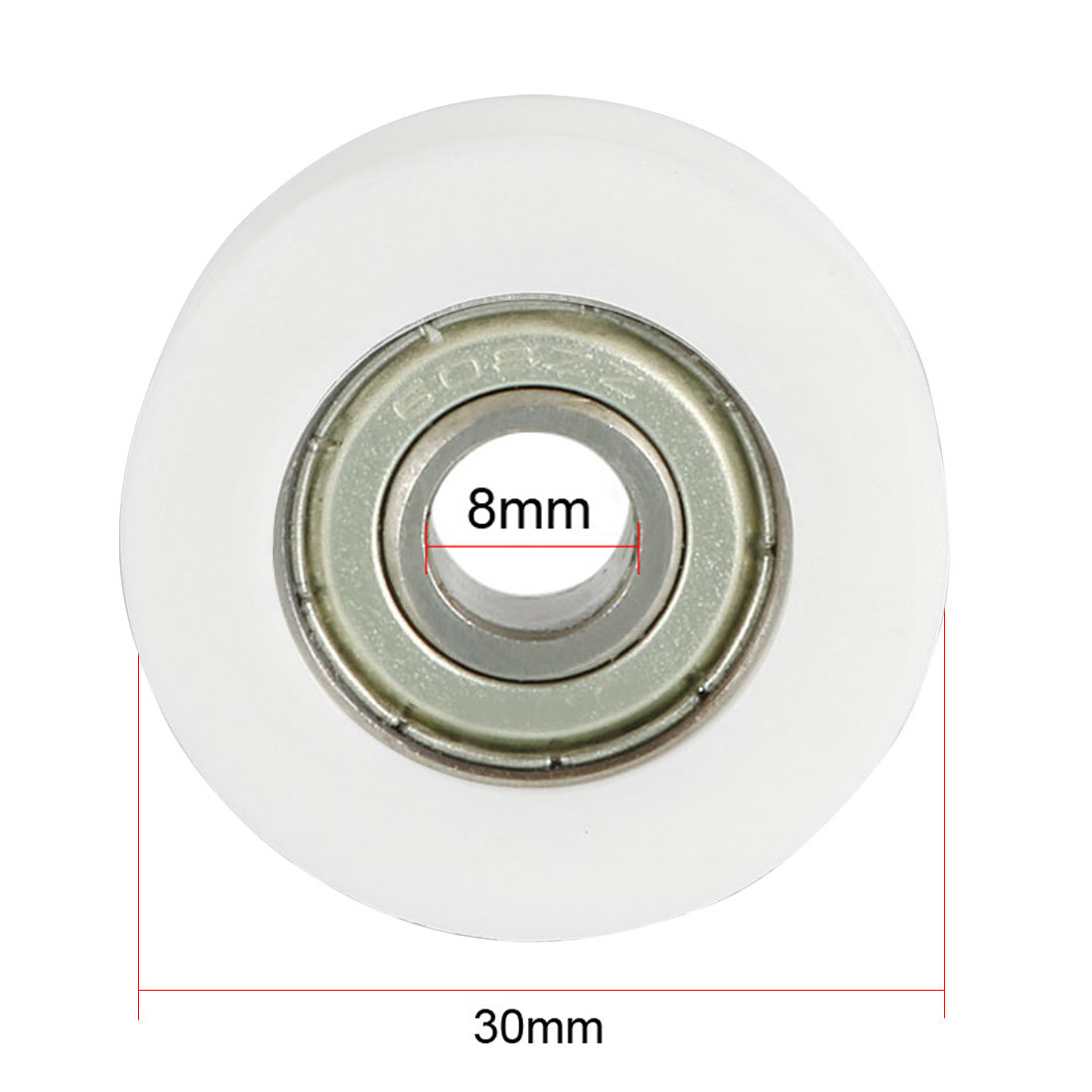 uxcell Uxcell 2.5mm Deep Metal V Groove Guide Bearing Pulley Rail Ball Wheel White 8x30x11mm 4pcs