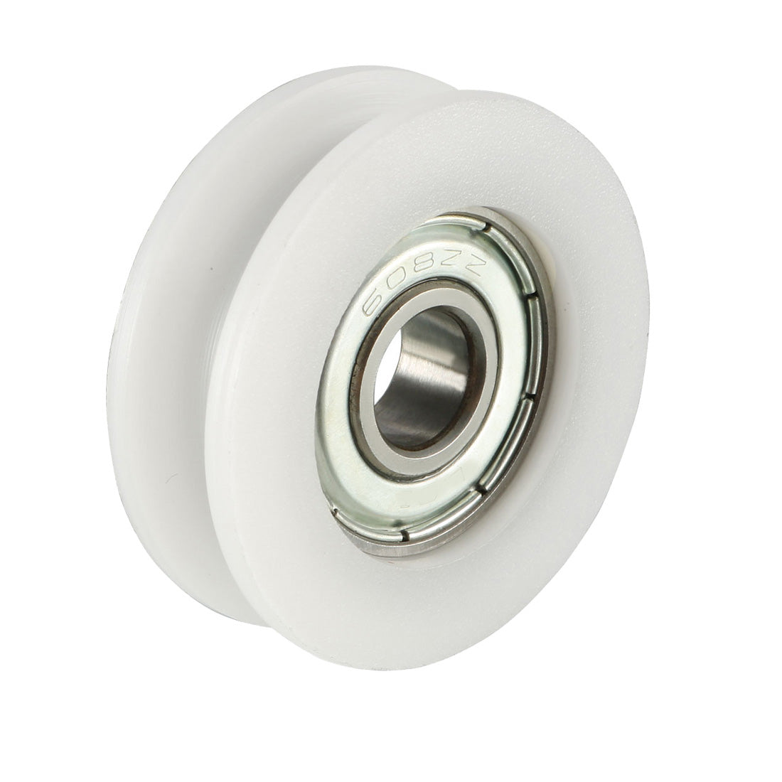 uxcell Uxcell 2.5mm Deep Metal V Groove Guide Bearing Pulley Rail Ball Wheel White 8x30x11mm 4pcs