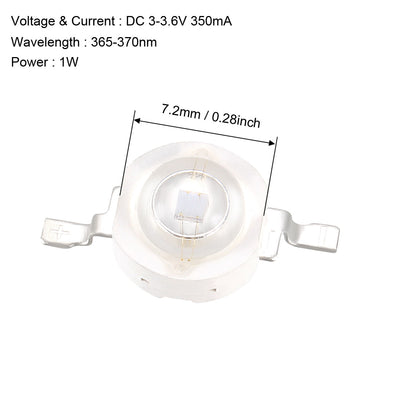 Harfington Uxcell 365-370nm UV LED Chip 1W Light Emitting Diode Purple Surface Mounted Devices COB Ultraviolet