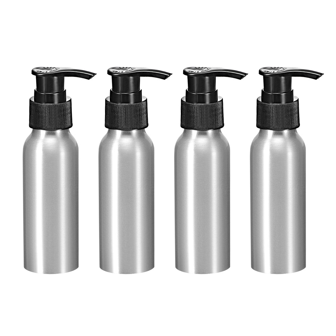 uxcell Uxcell 2.7oz/80ml Aluminium Pump Bottle Empty Refillable Container Travel Bottle 4pcs