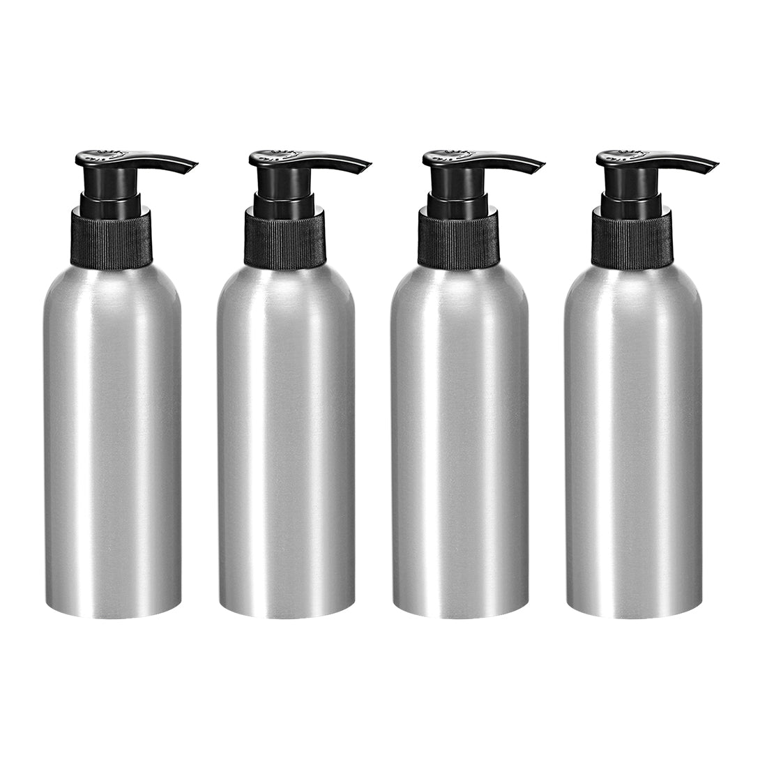 uxcell Uxcell 8.4oz/250ml Aluminium Pump Bottle Empty Refillable Container Travel Bottle 4pcs