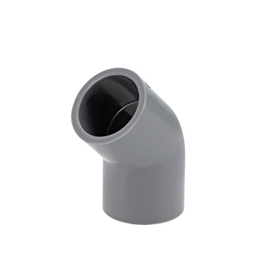 Harfington Uxcell PVC Pipe Fitting, 20mm Slip Socket, 45 Degree Elbow Connector Gray 5Pcs