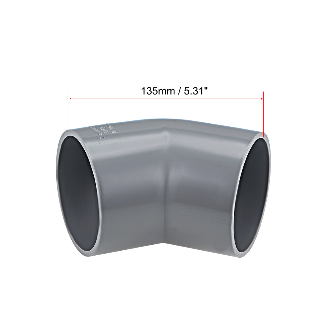 uxcell Uxcell PVC Pipe Fitting, 75mm Slip Socket, 45 Degree Elbow Connectors Gray