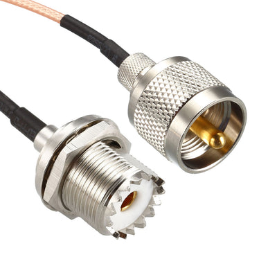 Harfington Uxcell UHF PL-259 Male to UHF SO-239 Female Bulkhead RG58 Coax Cable