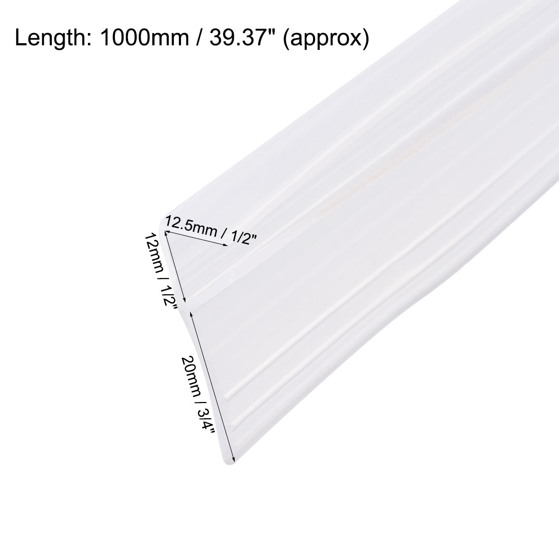 uxcell Uxcell Rahmenlose Glasduschtür Boden Seiten Dichtungsstreifen F-Typ 1/2 "x 39,37", 3/4 "Tropfschiene