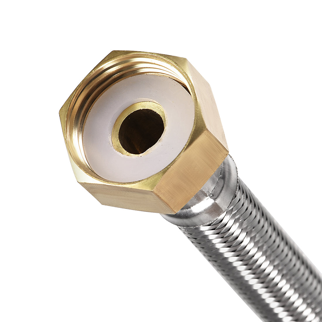 uxcell Uxcell Faucet Supply Line Connector 304 Stainless Steel Hose Brass Nut