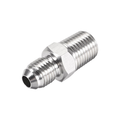 Harfington Uxcell Hex Nipple 1/4 NPT x 7/16-20UNF 304 Stainless Steel Pipe Tube Fitting 4Pcs