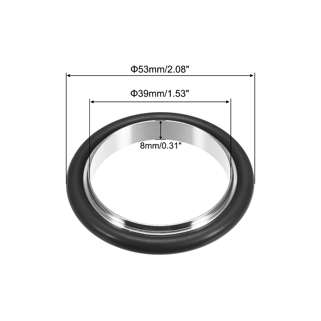 uxcell Uxcell 2 Stk. Zentrierring KF-40 Vakuumanschlüsse ISO-KF Flansch 53mm x 39mm Fluorkautschuk O-Ring