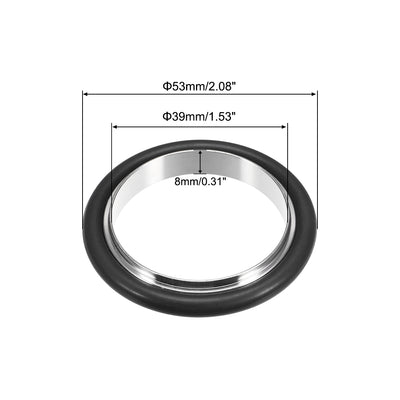 Harfington Uxcell 2 Stk. Zentrierring KF-40 Vakuumanschlüsse ISO-KF Flansch 53mm x 39mm Fluorkautschuk O-Ring