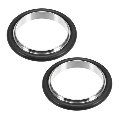 uxcell Uxcell 2Pcs Centering Ring KF-40 Vacuum Fittings Flange 53mm x 39mm Fluorine Rubber