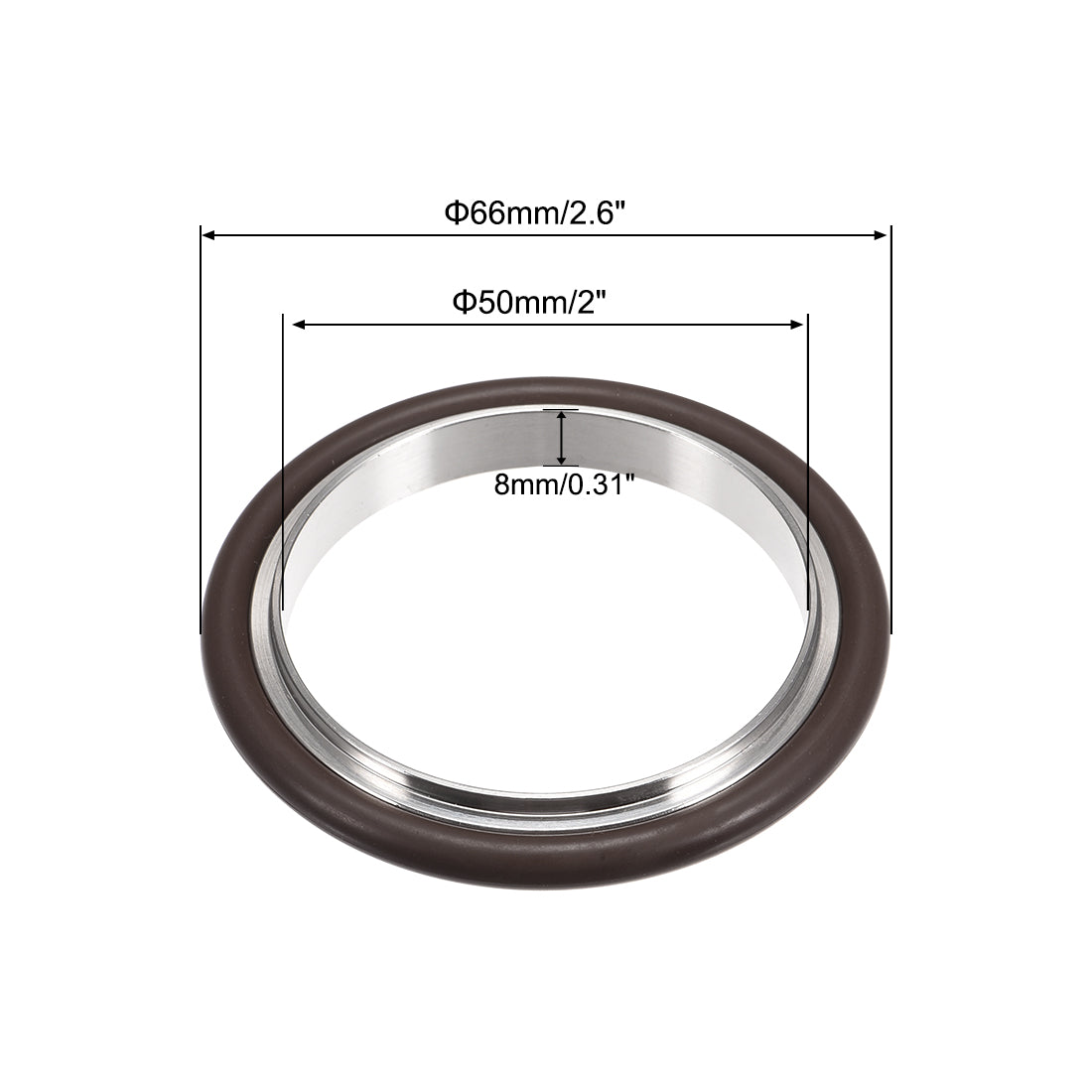 uxcell Uxcell Zentrierring KF-16 Vakuumanschlüsse ISO-KF Flansch 66 mm x 50 mm Fluorkautschuk O-Ring