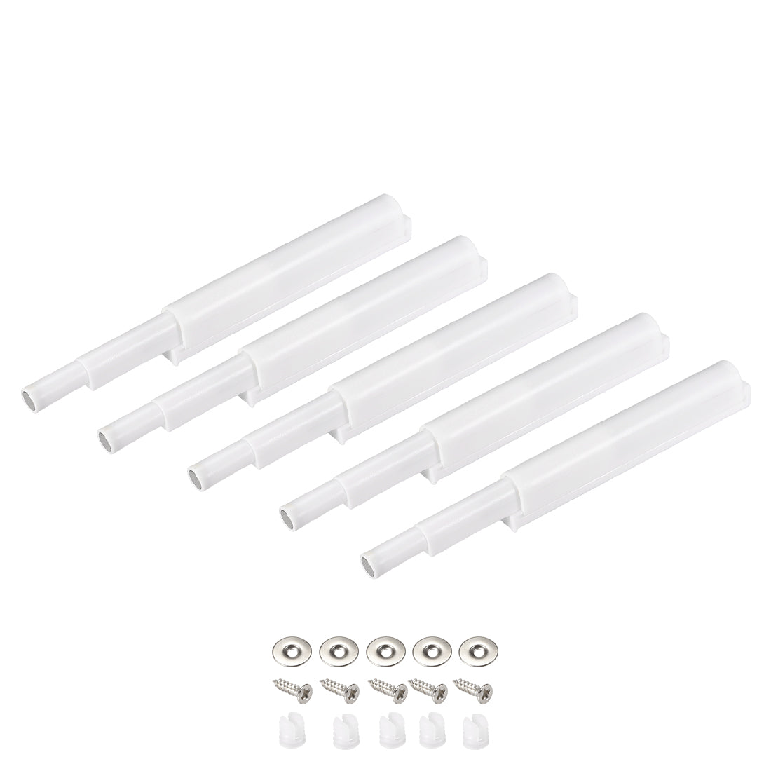 uxcell Uxcell Magnetic Touch Catch Latch Push To Open System Damper Buffer for Cabinet Door Cupboard White 5 Sets