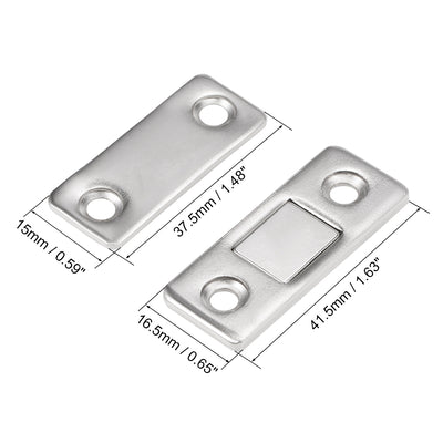 Harfington Uxcell Thin Magnetic Cabinet Door Catch Metal Magnet Latches 41.5 x 16.5 x 3mm 2pcs