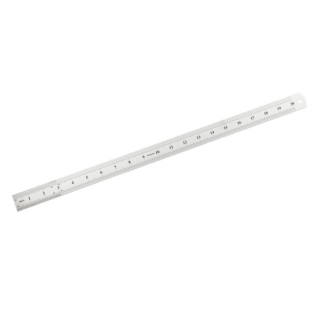 uxcell Uxcell Straight Ruler 500mm 20 Inch Metric Stainless Steel Measure Tool with Hanging Hole 2pcs