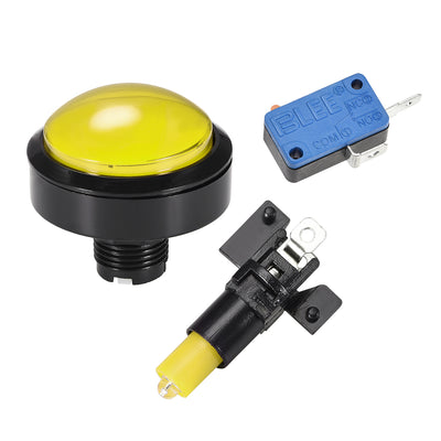 Harfington Uxcell Game Push Button 62mm Round 12V LED Illuminated Push Button Switch Red 2pcs