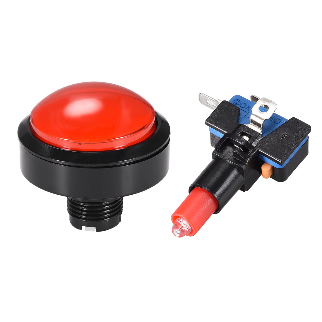 uxcell Uxcell Game Push Button 62mm Round 12V LED Illuminated Push Button Switch Red 2pcs