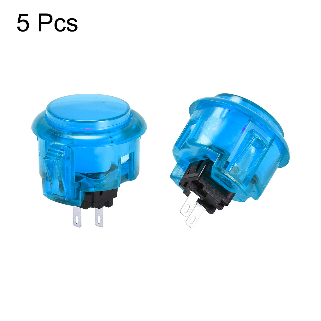 uxcell Uxcell 30mm Mounting Momentary Game Push Button for Video Games Blue 5pcs