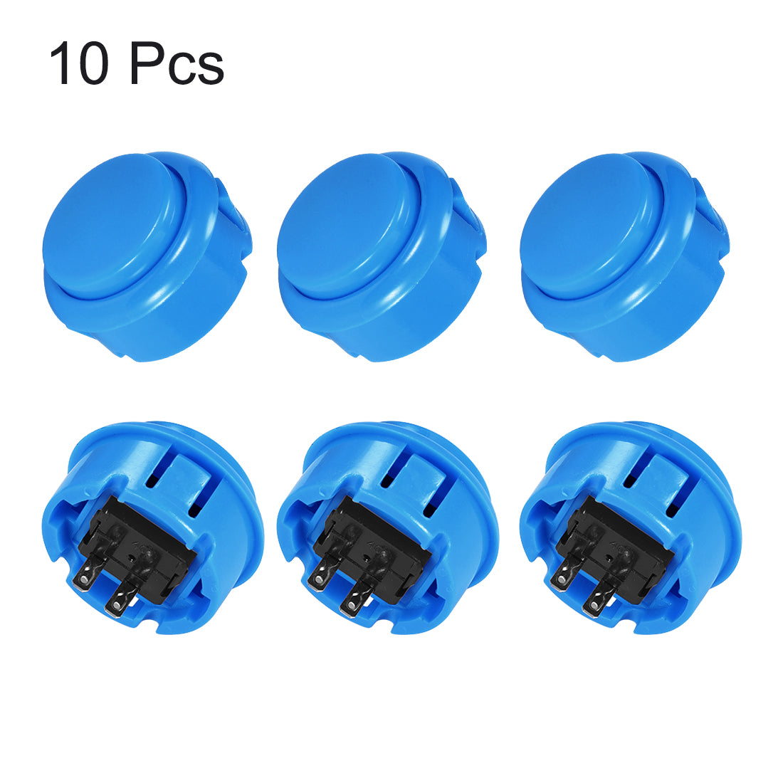 uxcell Uxcell 30mm Mounting Momentary Game Push Button Round for Video Games Green 10pcs